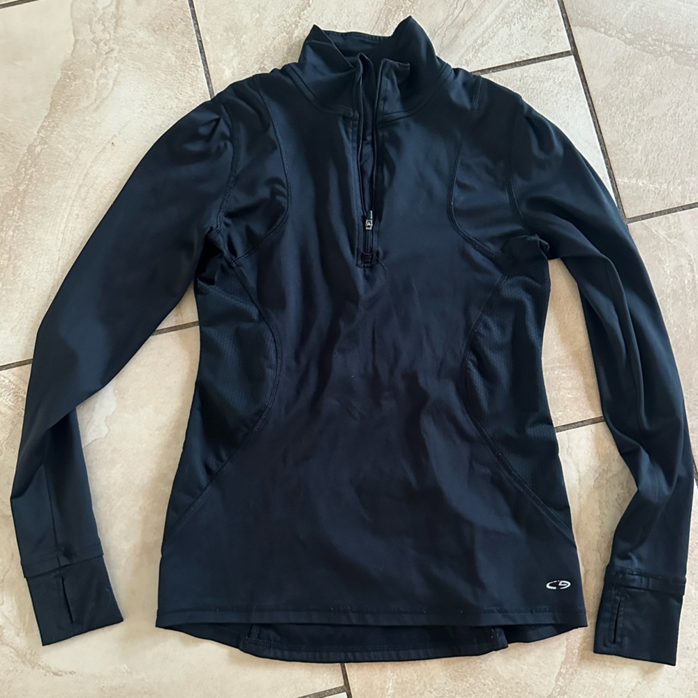 Champion Black Long Sleeve Athletic 1/4 Zip Top